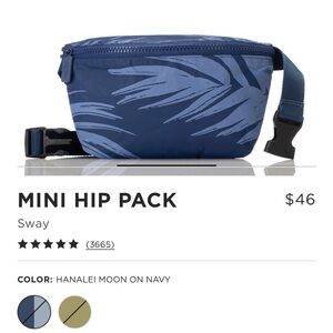 Blue Mini Hip Pack Aloha Collective NWT Hanalei Moon
